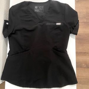 FIGS Black Scrub Top, Size Small